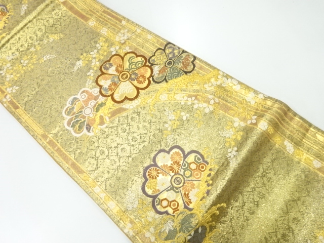 桜に花古典柄模様織出し袋帯